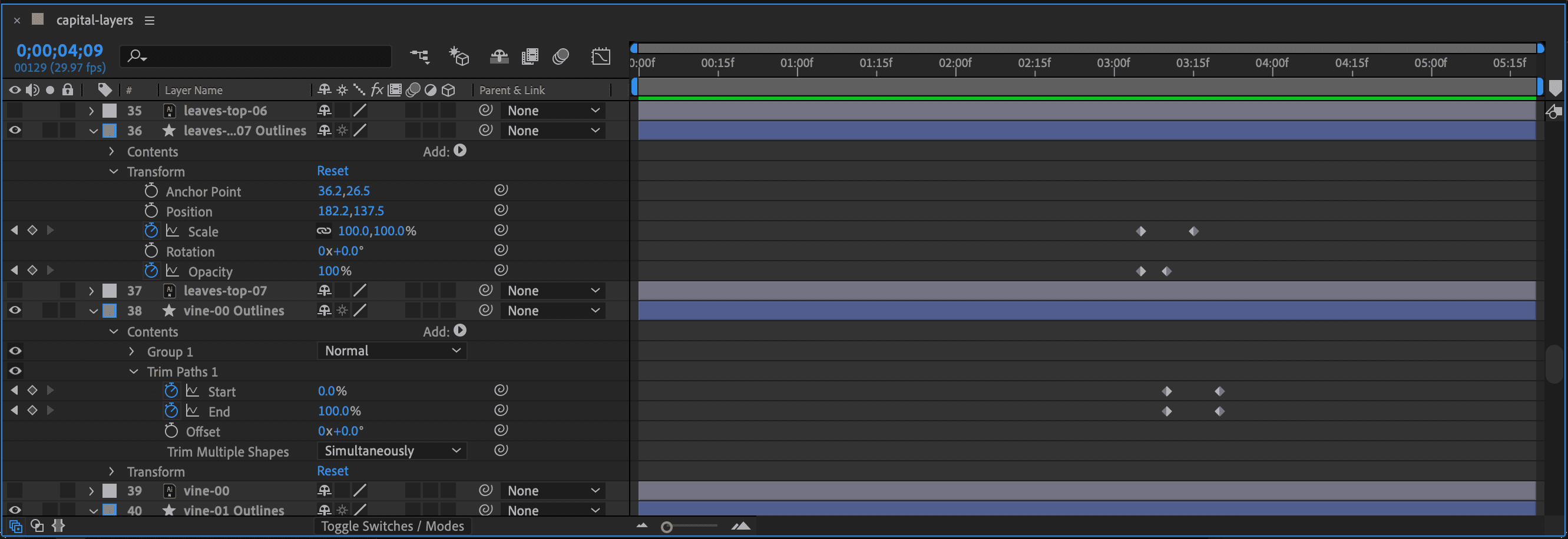 Animate vector shape layers